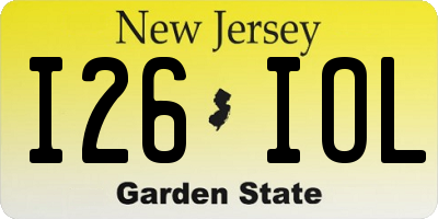 NJ license plate I26IOL