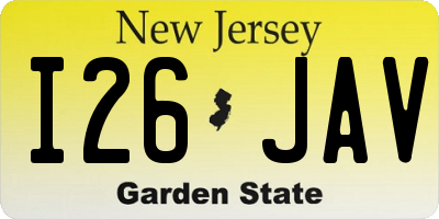 NJ license plate I26JAV