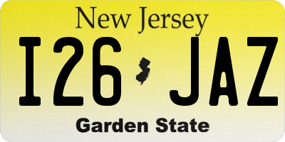 NJ license plate I26JAZ