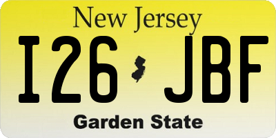 NJ license plate I26JBF