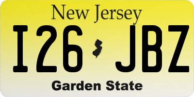 NJ license plate I26JBZ