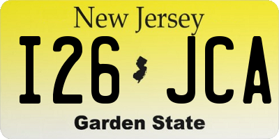 NJ license plate I26JCA