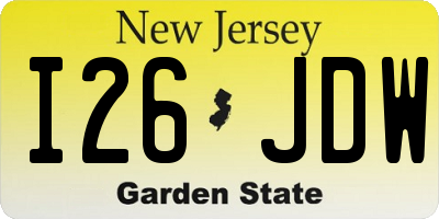 NJ license plate I26JDW