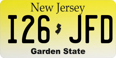 NJ license plate I26JFD