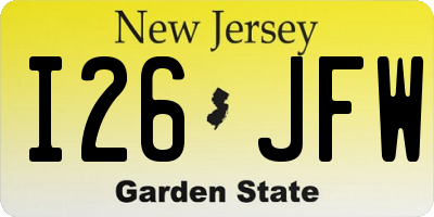 NJ license plate I26JFW