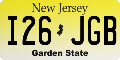 NJ license plate I26JGB