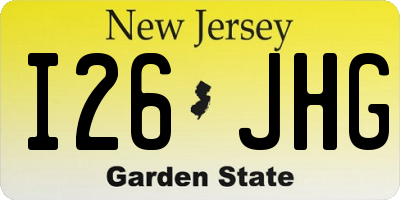 NJ license plate I26JHG