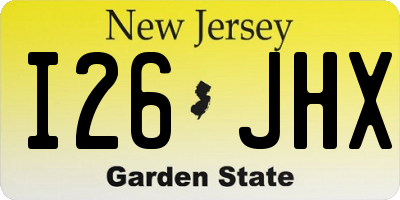 NJ license plate I26JHX