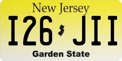 NJ license plate I26JII