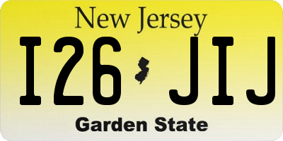 NJ license plate I26JIJ