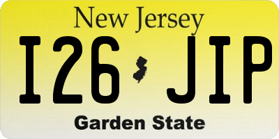 NJ license plate I26JIP
