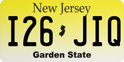 NJ license plate I26JIQ