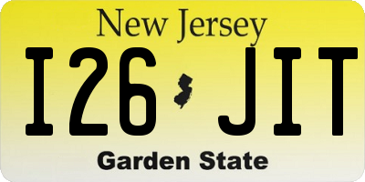 NJ license plate I26JIT