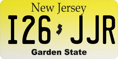 NJ license plate I26JJR