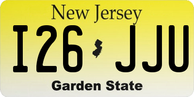NJ license plate I26JJU