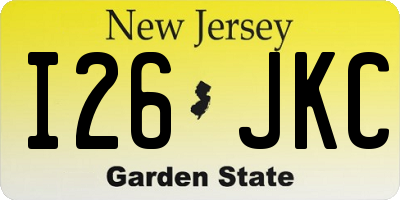 NJ license plate I26JKC