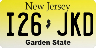 NJ license plate I26JKD