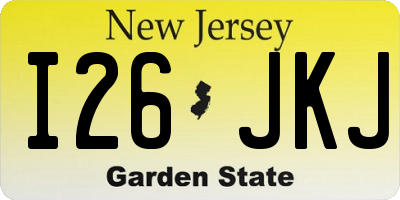 NJ license plate I26JKJ