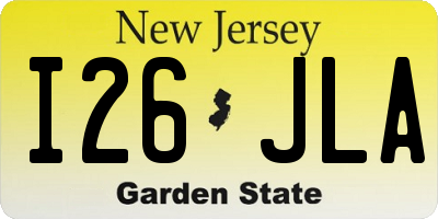 NJ license plate I26JLA