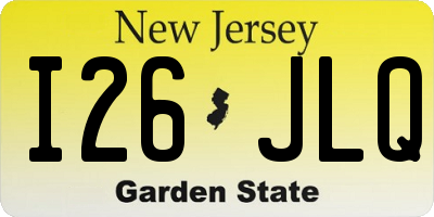NJ license plate I26JLQ