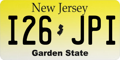 NJ license plate I26JPI