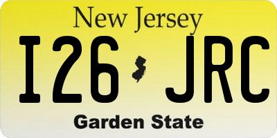 NJ license plate I26JRC