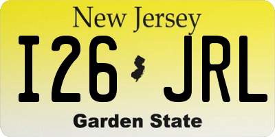 NJ license plate I26JRL