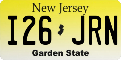 NJ license plate I26JRN