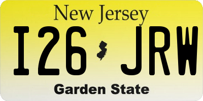 NJ license plate I26JRW