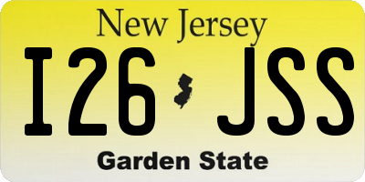 NJ license plate I26JSS