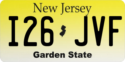 NJ license plate I26JVF