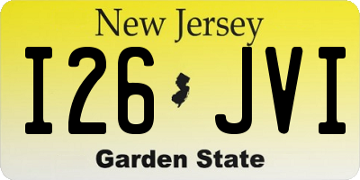NJ license plate I26JVI