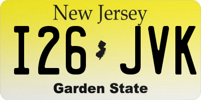 NJ license plate I26JVK