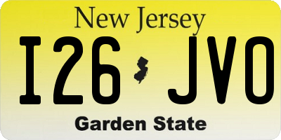 NJ license plate I26JVO
