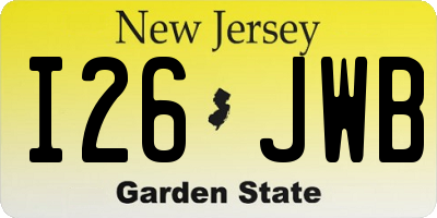 NJ license plate I26JWB