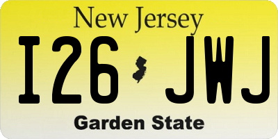 NJ license plate I26JWJ