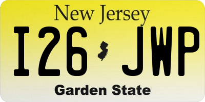 NJ license plate I26JWP