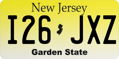 NJ license plate I26JXZ