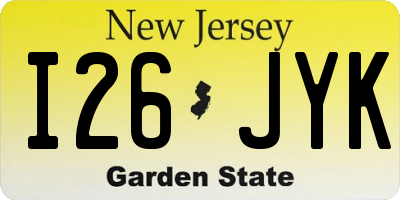 NJ license plate I26JYK