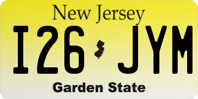 NJ license plate I26JYM