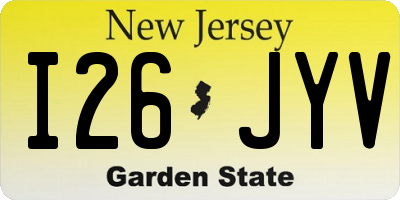NJ license plate I26JYV
