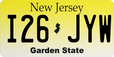 NJ license plate I26JYW