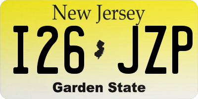 NJ license plate I26JZP