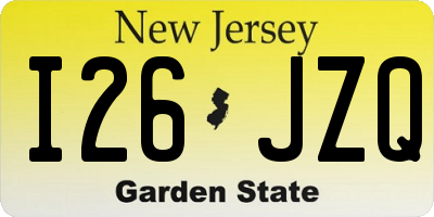 NJ license plate I26JZQ