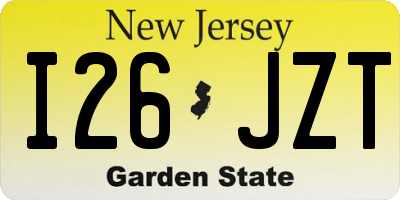 NJ license plate I26JZT