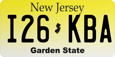 NJ license plate I26KBA