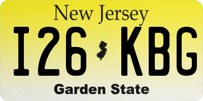 NJ license plate I26KBG