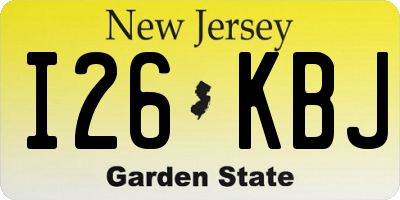 NJ license plate I26KBJ