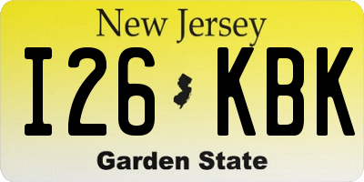 NJ license plate I26KBK
