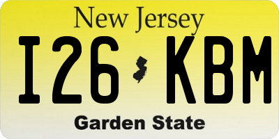 NJ license plate I26KBM